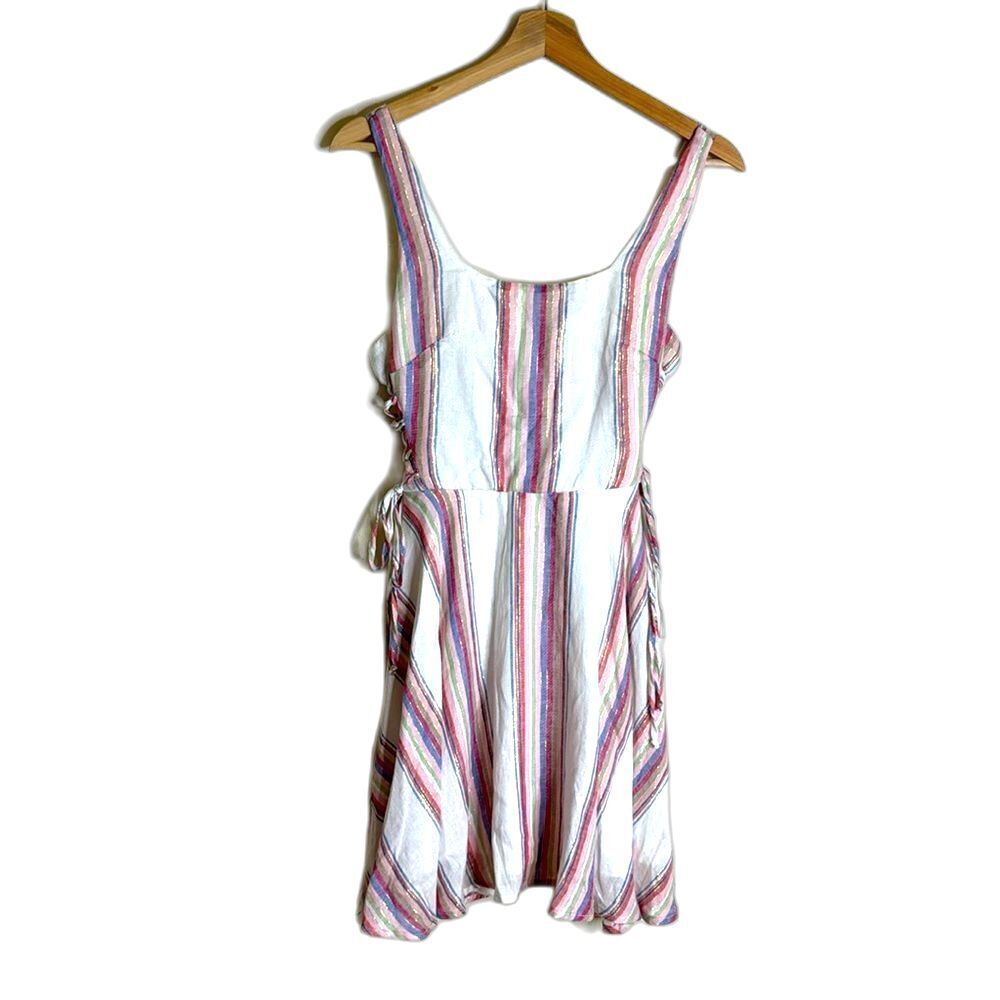 Bailey blue ladies lightweight tank mini dress spring linen blend size medium